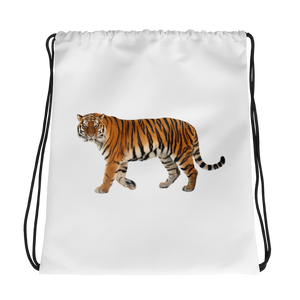 Siberian-Tiger Print Drawstring bag