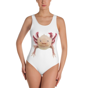 Axolotle Print One-Piece Swimsuit
