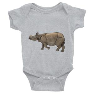 Indian-Rhinoceros Print Infant Bodysuit