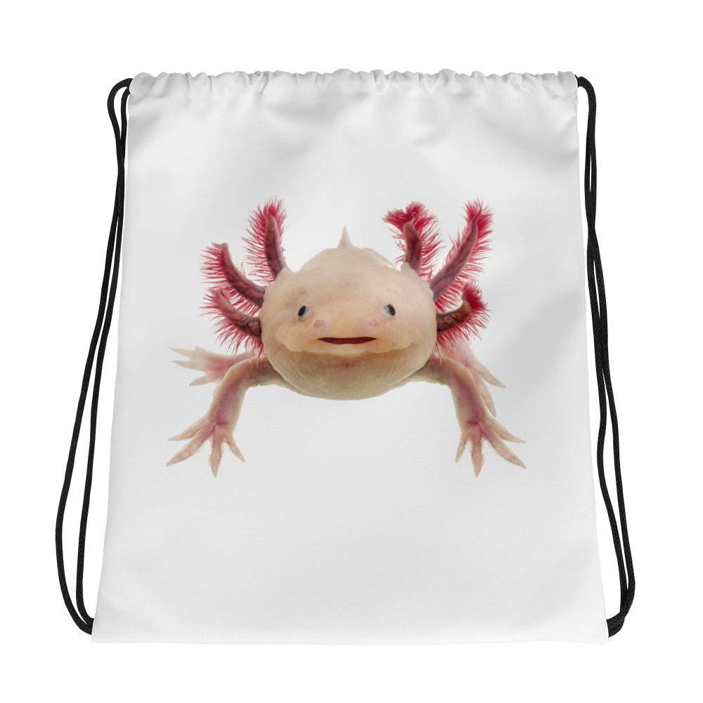 Axolotle Print Drawstring bag
