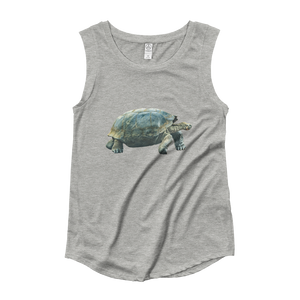 Galapagos-Giant-Turtle Ladies‰۪ Cap Sleeve T-Shirt