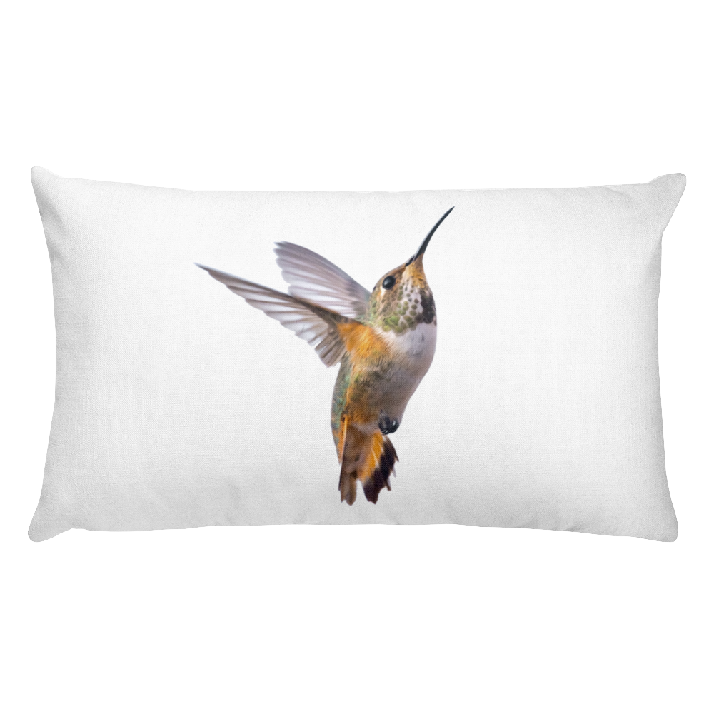 Hummingbird Print Rectangular Pillow