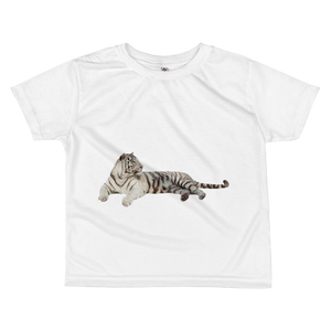 White-Tiger Print All-over kids sublimation T-shirt
