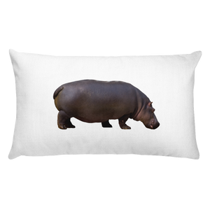 Hippopotamus Print Rectangular Pillow