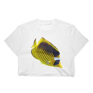 Butterfly-Fish Print Women's Crop Top