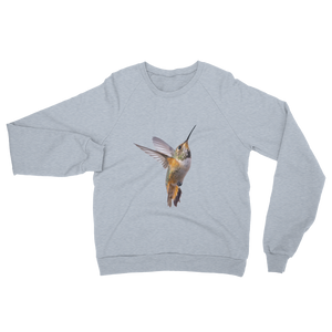 Hummingbird print Unisex California Fleece Raglan Sweatshirt
