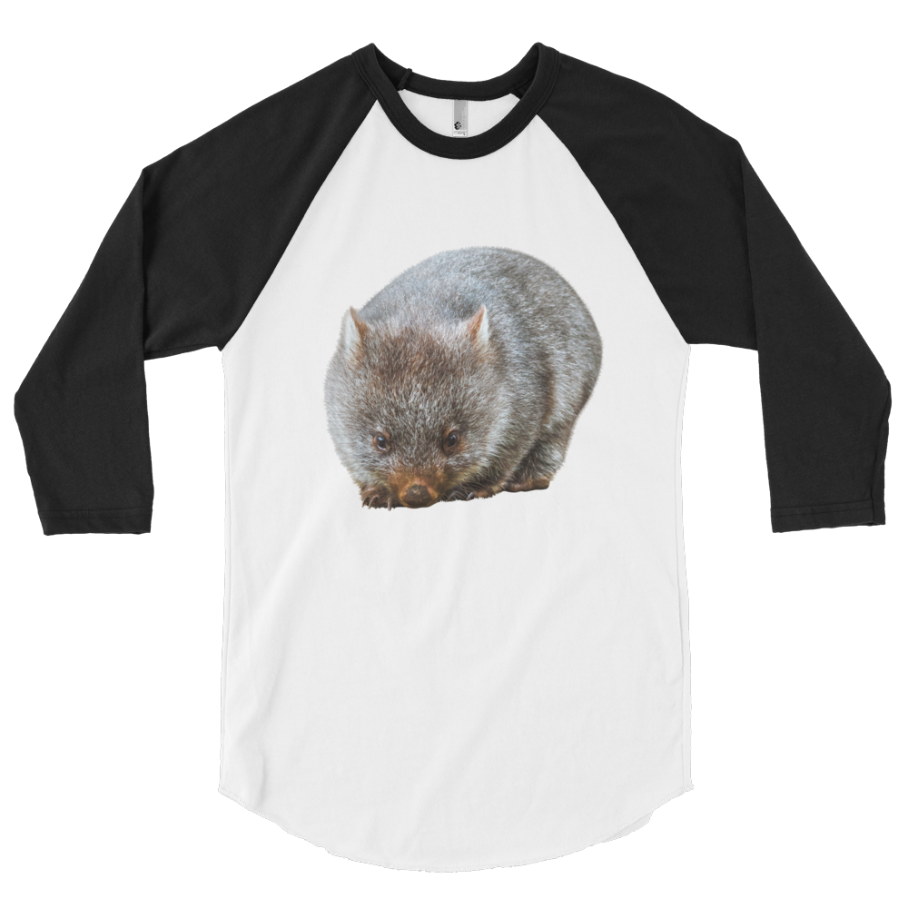 Wombat Print 3/4 sleeve raglan shirt
