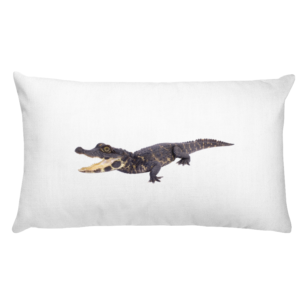 Dwarf-Crocodile Print Rectangular Pillow