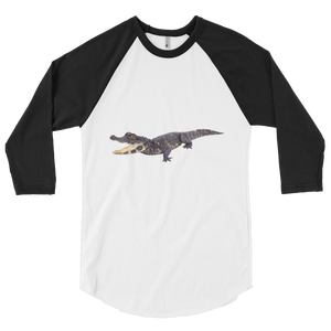 Dwarf-Crocodile Print 3/4 sleeve raglan shirt