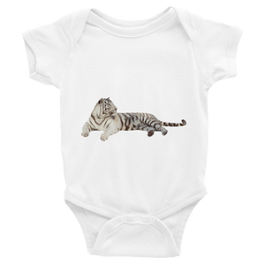 White-Tiger Print Infant Bodysuit