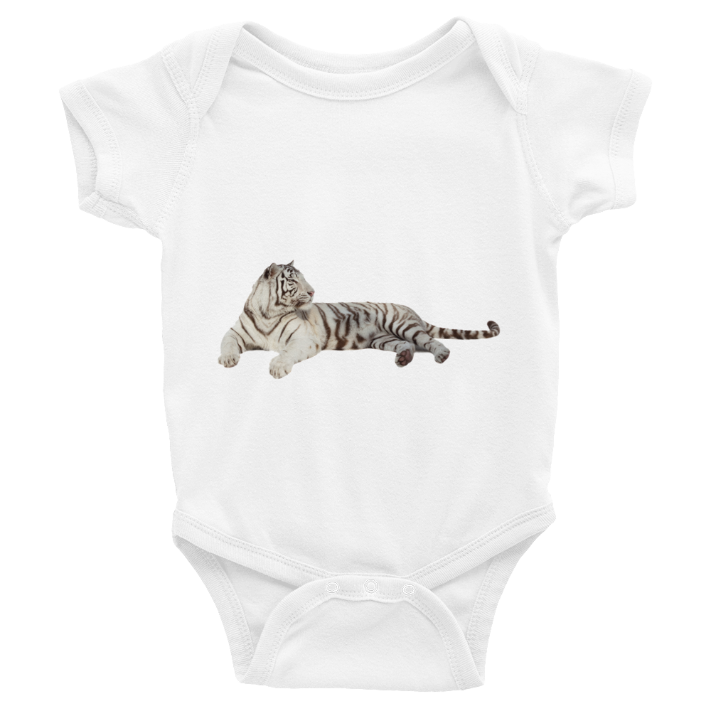 White-Tiger Print Infant Bodysuit