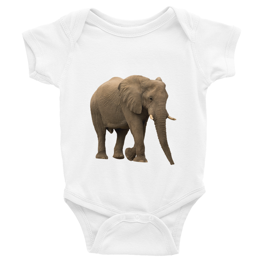 African-Forrest-Elephant Print Infant Bodysuit