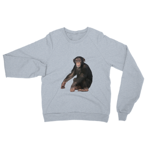 Chimpanzee print Unisex California Fleece Raglan Sweatshirt