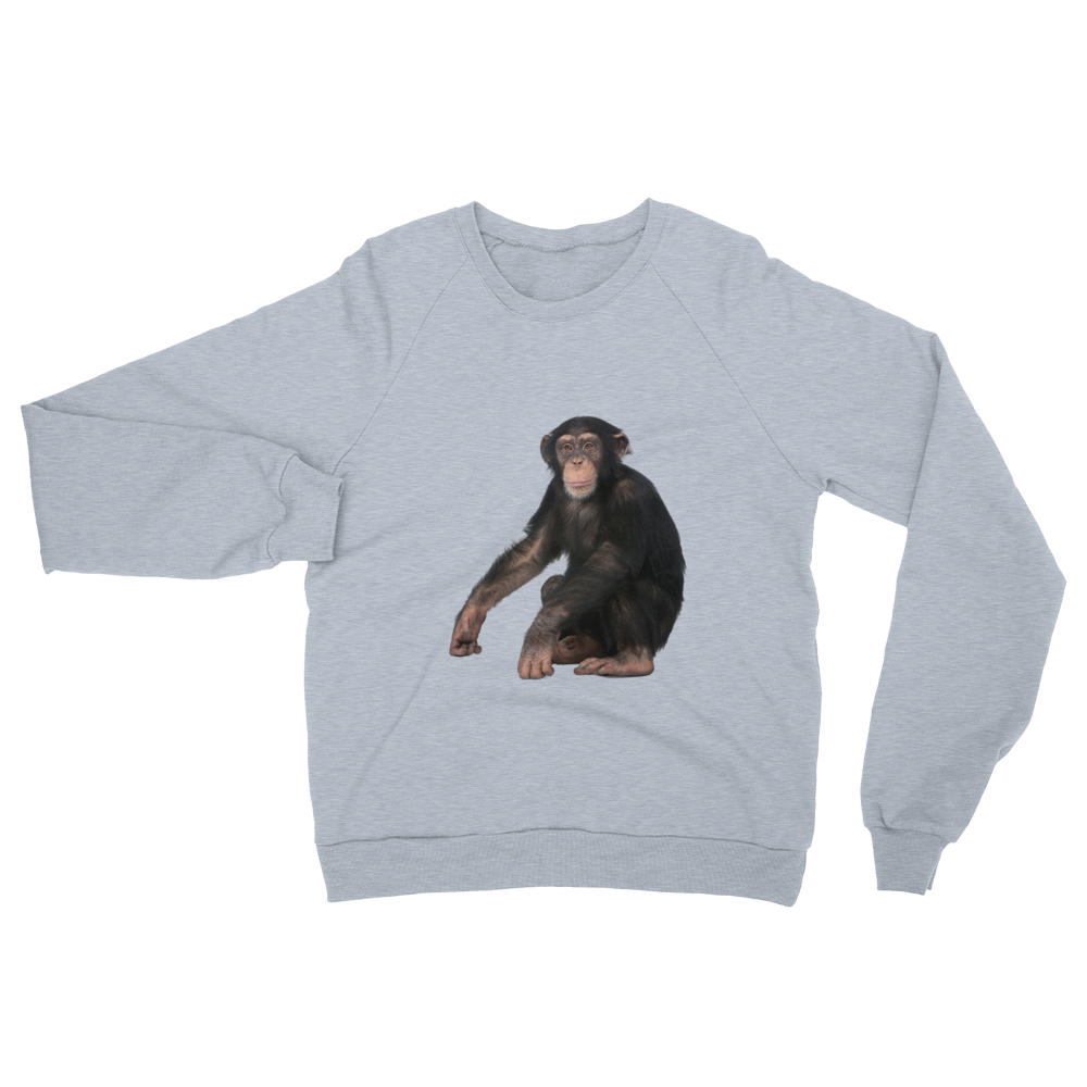 Chimpanzee print Unisex California Fleece Raglan Sweatshirt