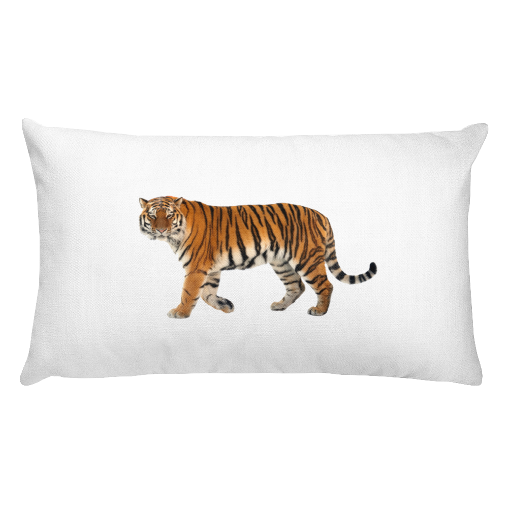 Siberian-Tiger Print Rectangular Pillow