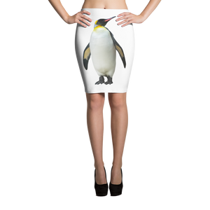 Emperor-Penguin Print Pencil Skirt