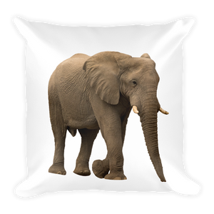 African-Forrest-Elephant Print Square Pillow
