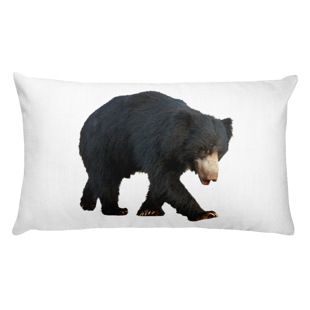 Sloth-Bear Print Rectangular Pillow