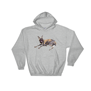 African-Wild-Dog Print Hooded Sweatshirt