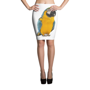 Macaw Print Pencil Skirt