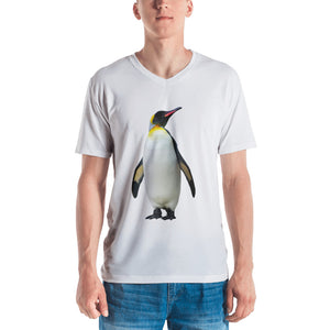 Emperor Penguin Print Men's V neck T-shirt