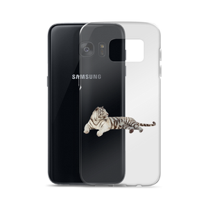 White-Tiger Print Samsung Case
