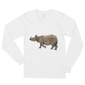 Indian-Rhinoceros Print Long sleeve t-shirt (unisex)