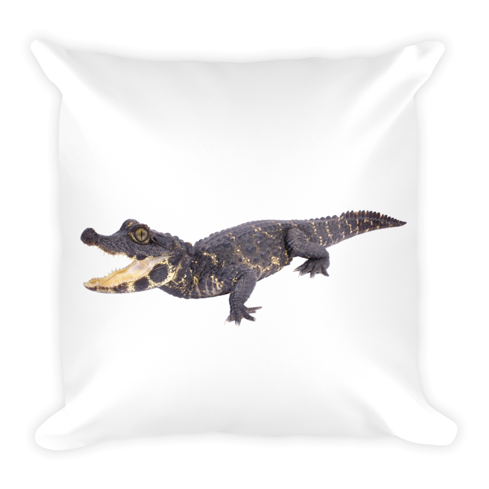 Dwarf-Crocodile Print Square Pillow