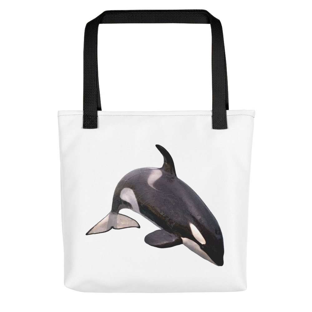 Killer-Whale Print Tote bag
