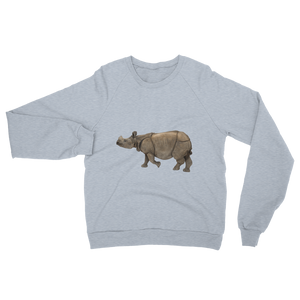 Indian-Rhinoceros print Unisex California Fleece Raglan Sweatshirt