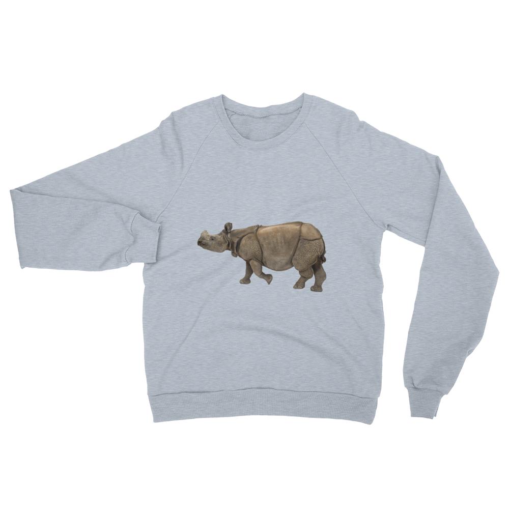 Indian-Rhinoceros print Unisex California Fleece Raglan Sweatshirt