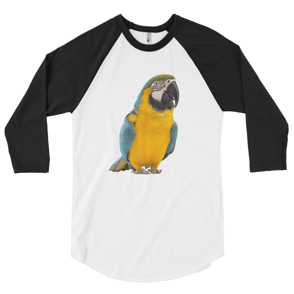 Macaw Print 3/4 sleeve raglan shirt