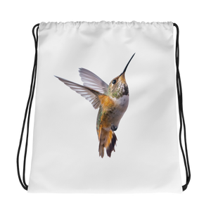 Hummingbird Print Drawstring bag