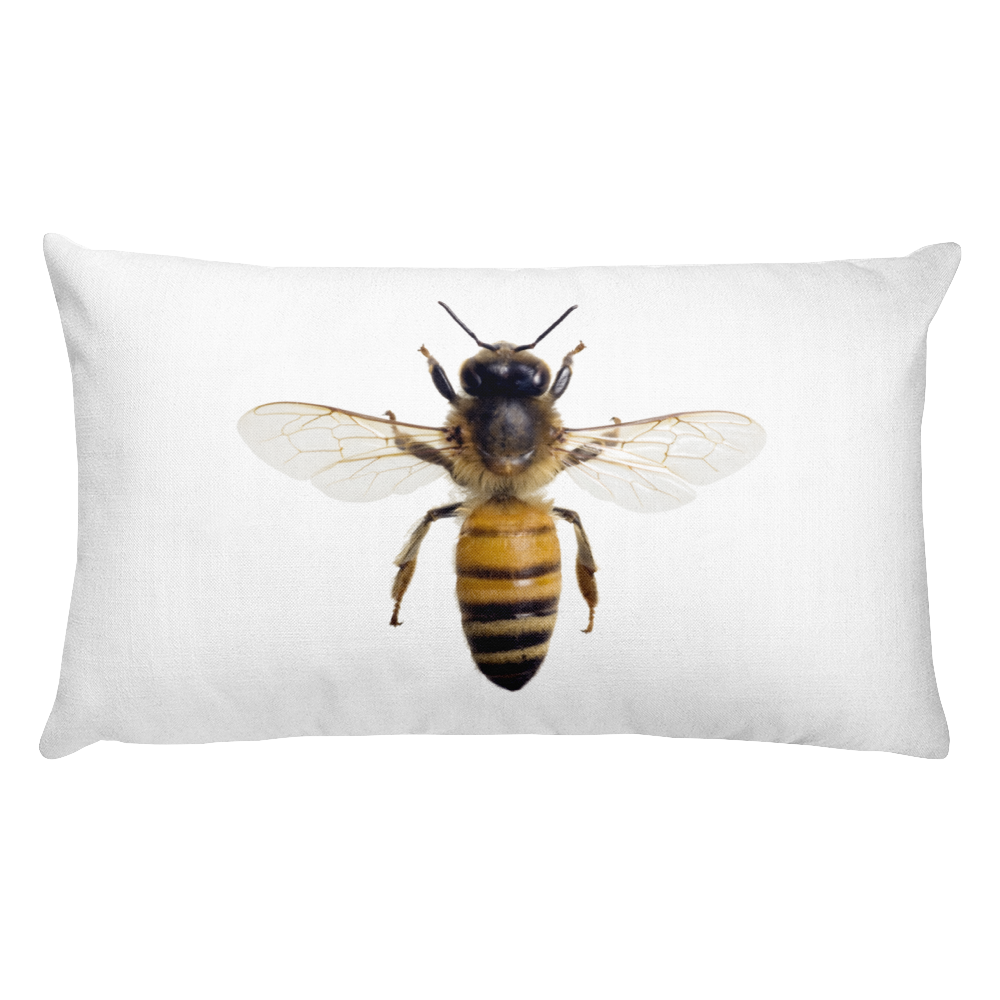 Honey-Bee Print Rectangular Pillow