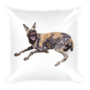 African-Wild-Dog Print Square Pillow