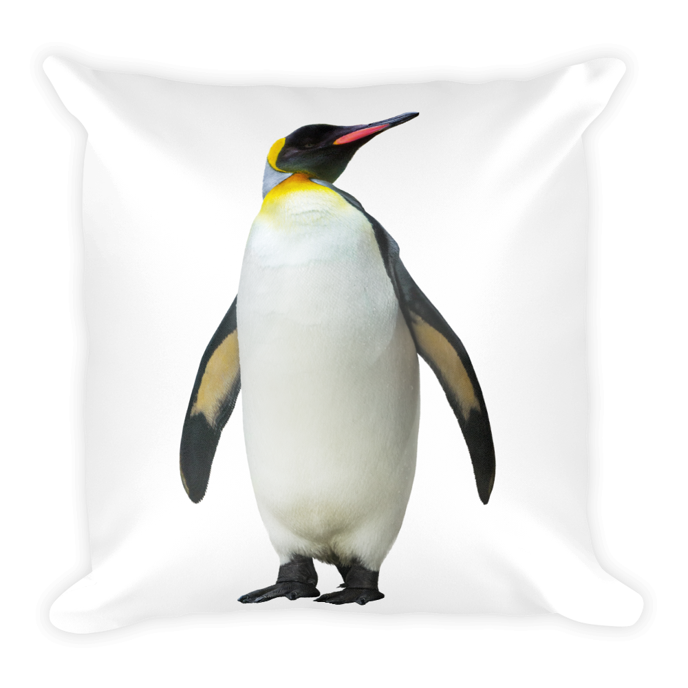 Emperor-Penguin Print Square Pillow