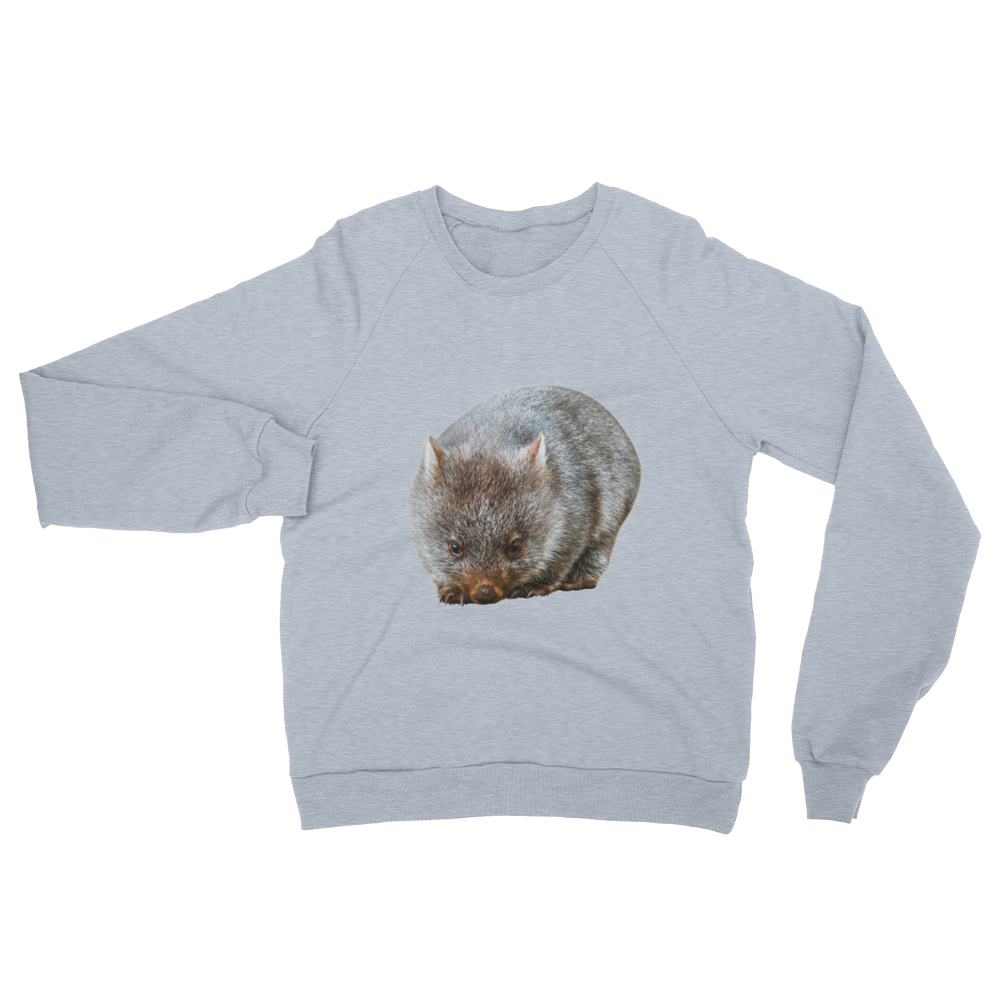 Wombat print Unisex California Fleece Raglan Sweatshirt