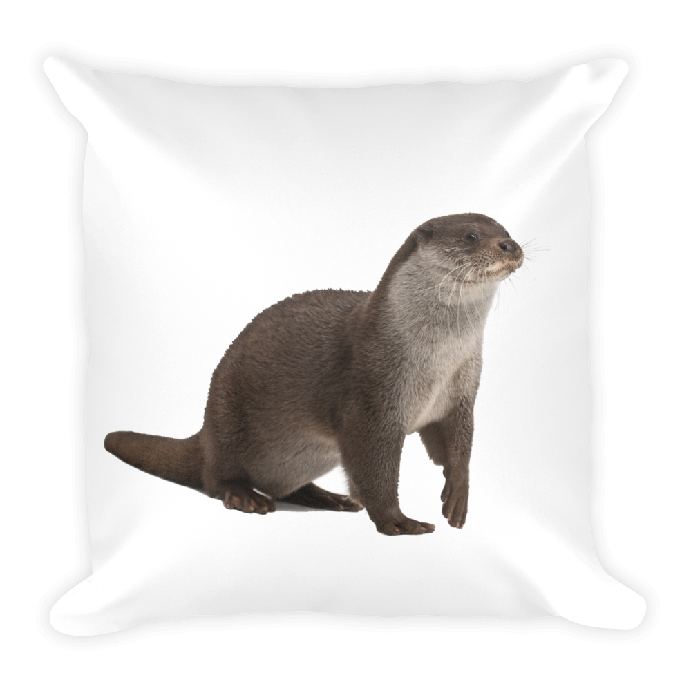 European-Otter Print Square Pillow
