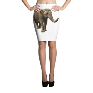 Indian-Elephant Print Pencil Skirt