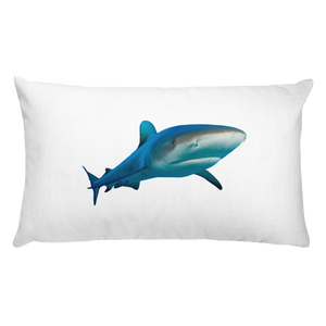 Great-White-Shark Print Rectangular Pillow