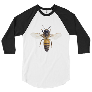 Honey-Bee Print 3/4 sleeve raglan shirt