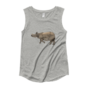 Indian-Rhinoceros Ladies‰۪ Cap Sleeve T-Shirt