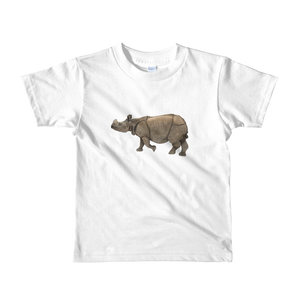 Indian-Rhinoceros Print Short sleeve kids t-shirt