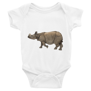 Indian-Rhinoceros Print Infant Bodysuit