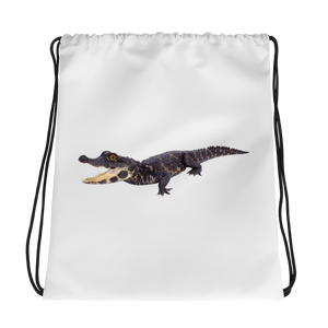Dwarf-Crocodile Print Drawstring bag