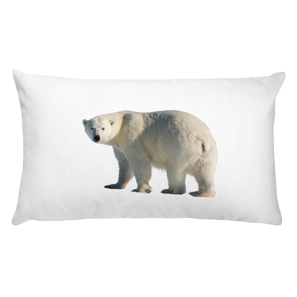 Polar-Bear Print Rectangular Pillow