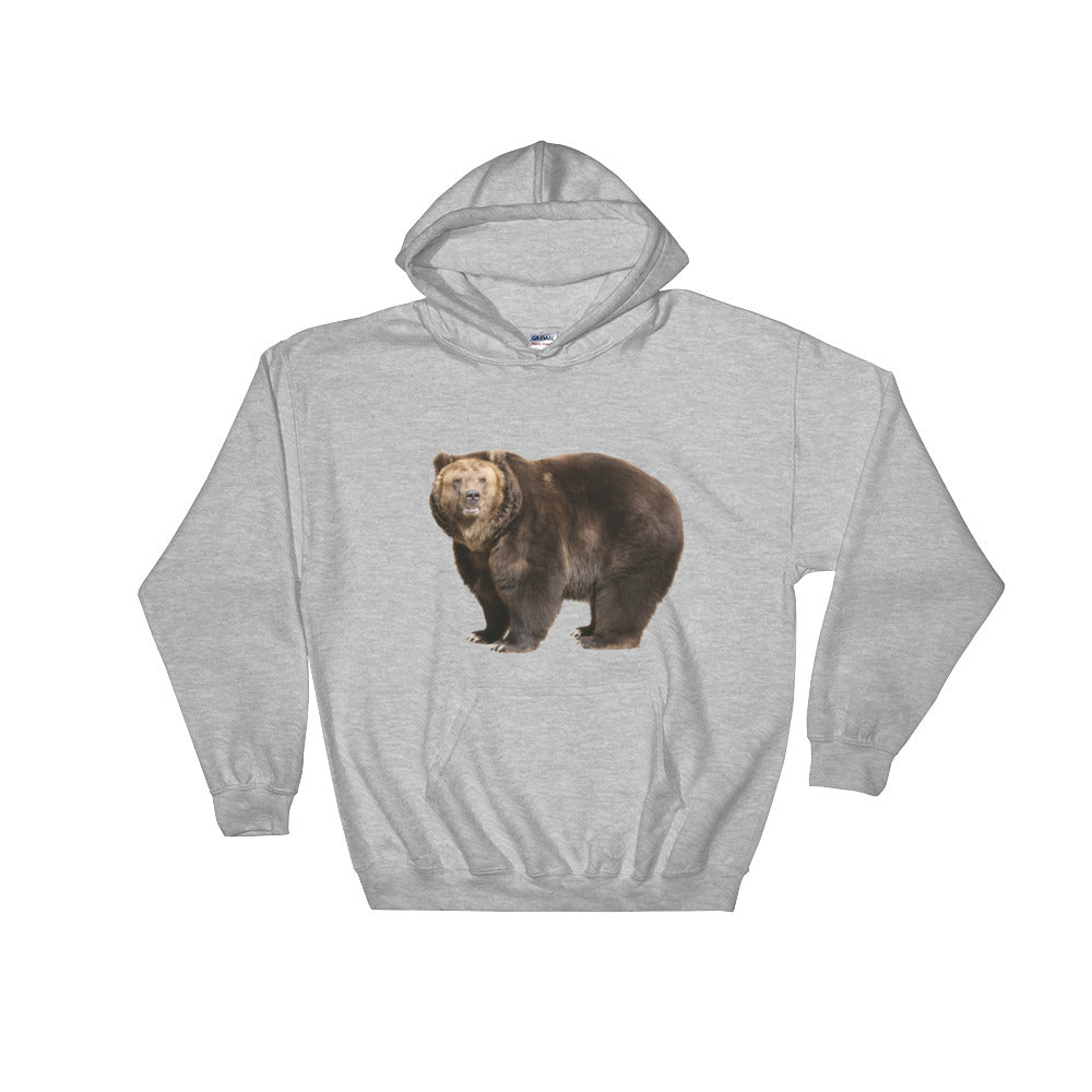 Brown-Bear Print Hooded Sweatshirt