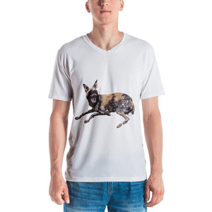 African Wild Dog Men's V neck T-shirt