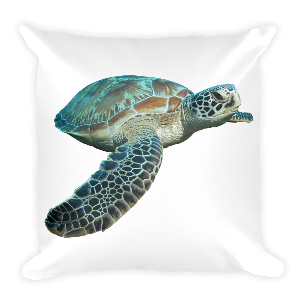 Sea-Turtle Print Square Pillow