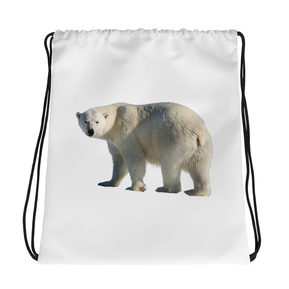 Polar-Bear Print Drawstring bag